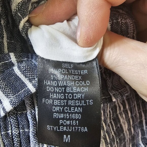 Kittenish Smocked Romper M Tie Straps Monochromatic Peplum Bodice Flare Legged - Picture 5 of 8